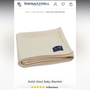 NWT Faribault Woolen Mill Cream Baby Blanket